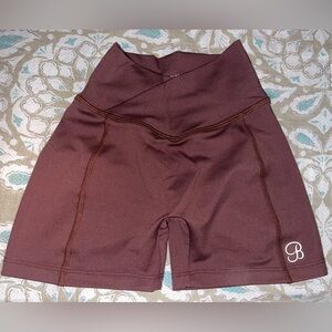 Bombshell Sportswear Tiny Waist Shorts in Chocolate
